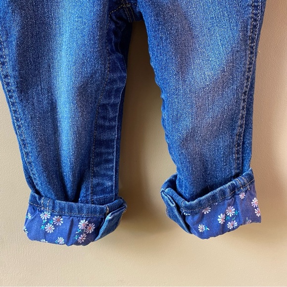 OshKosh B'gosh Girls Floral Denim Overalls Size 12 Months - Picture 6 of 11